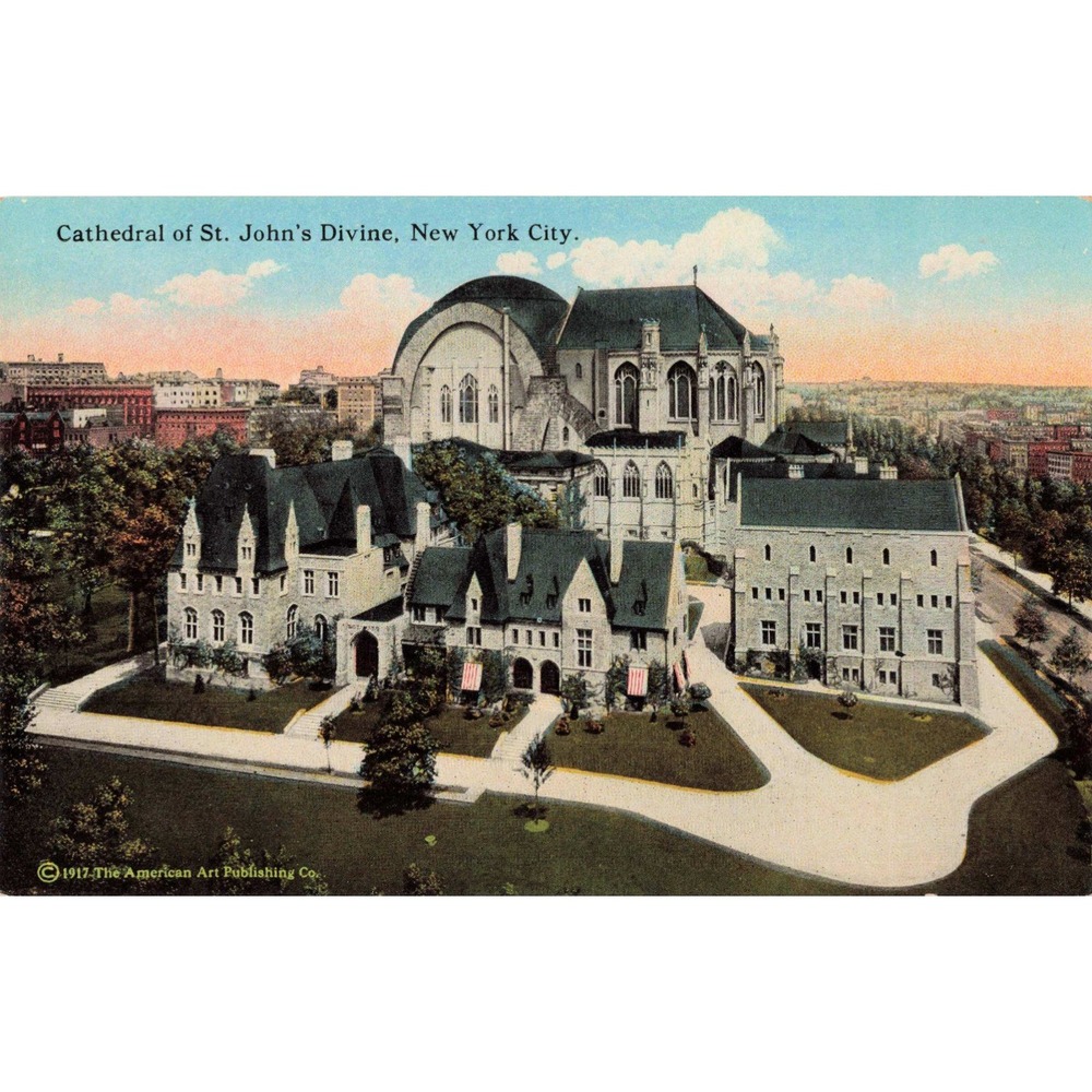 Cathedral St John's Divine New York City Vintage Postcard American Art Pub Co - Picture 1 of 2
